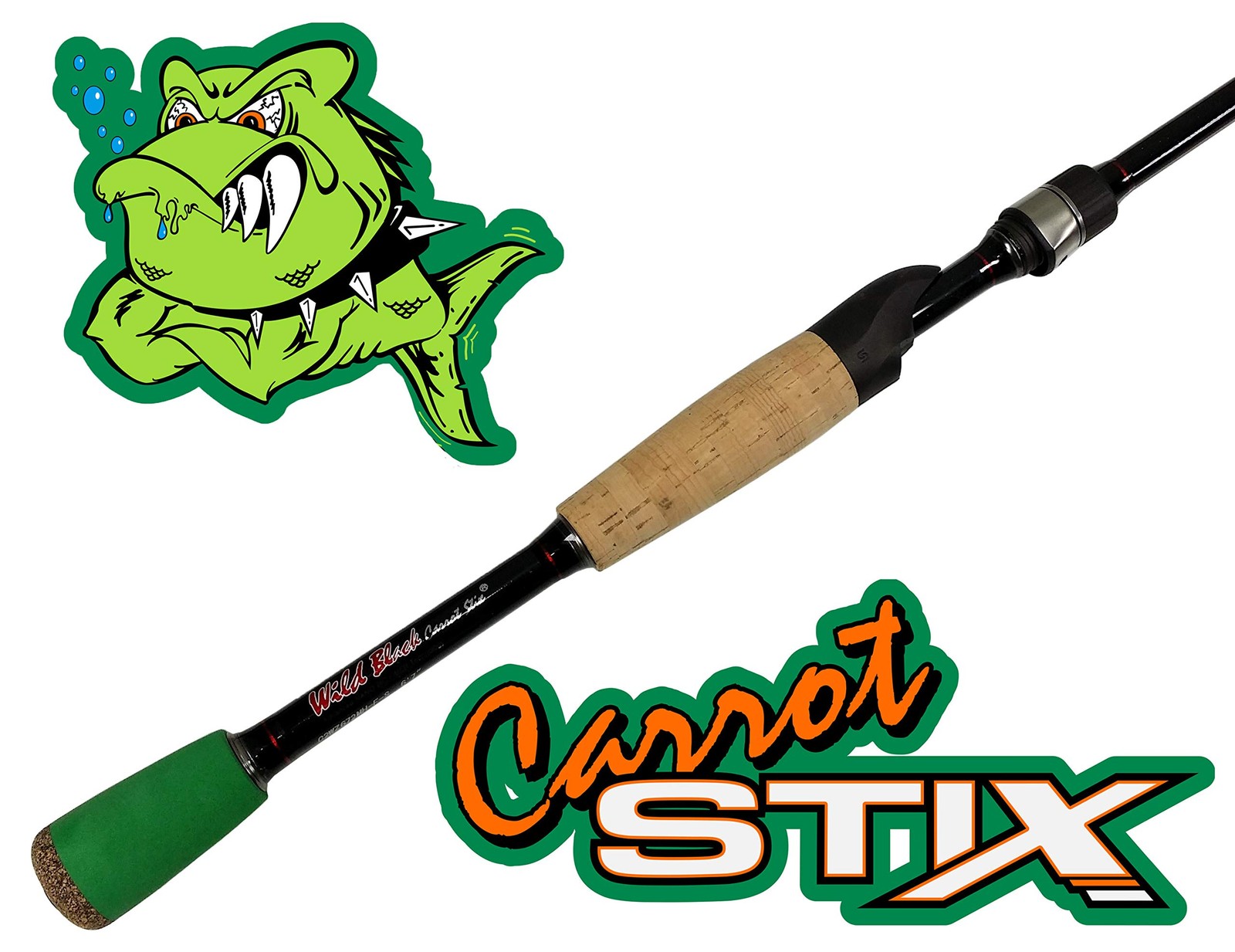 Carrot Stix Collapsible 2 Piece Spinning – Wild 7′ 0″ Medium Light, Black