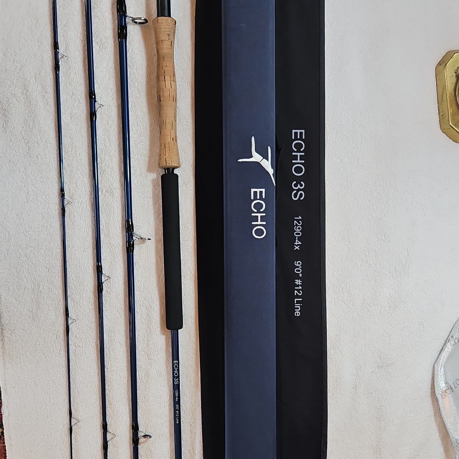 ECHO 3S 1290-4X Fly Rod 9ft 12wt 4pc Fast Graphite w/ Tube Sock