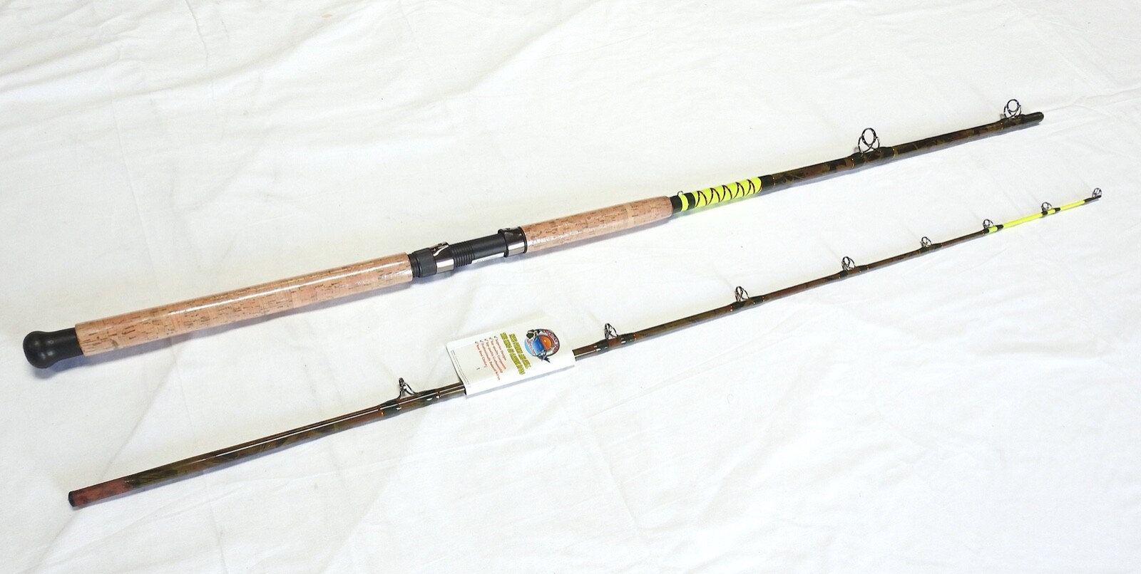 Camouflage Catfish Casting Rod 9′ 2PC Cork Handle Glow Tip