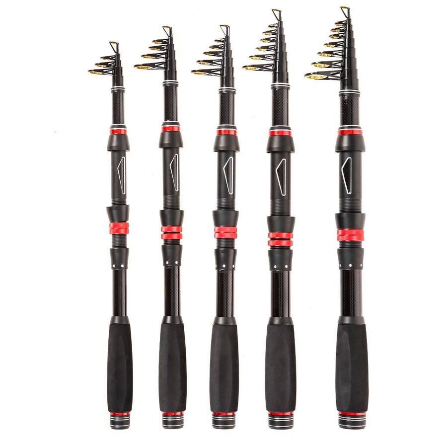 Telescopic Rock Fishing Rod 1.8m-3.0m Carbon Rod Travel Spinning Saltwater Pole