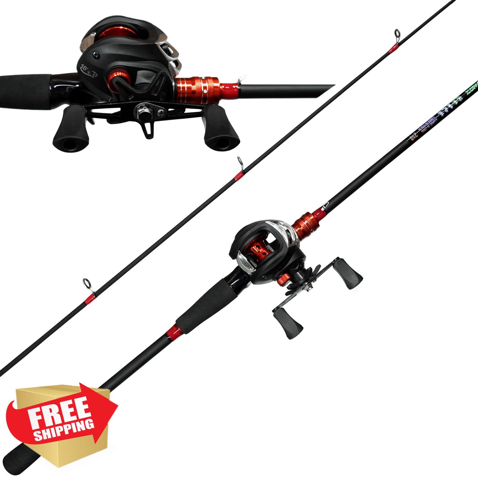 Kilitn Fishing Rod Reel Combo: Baitcasting, 6-7ft, Fiberglass Carbon