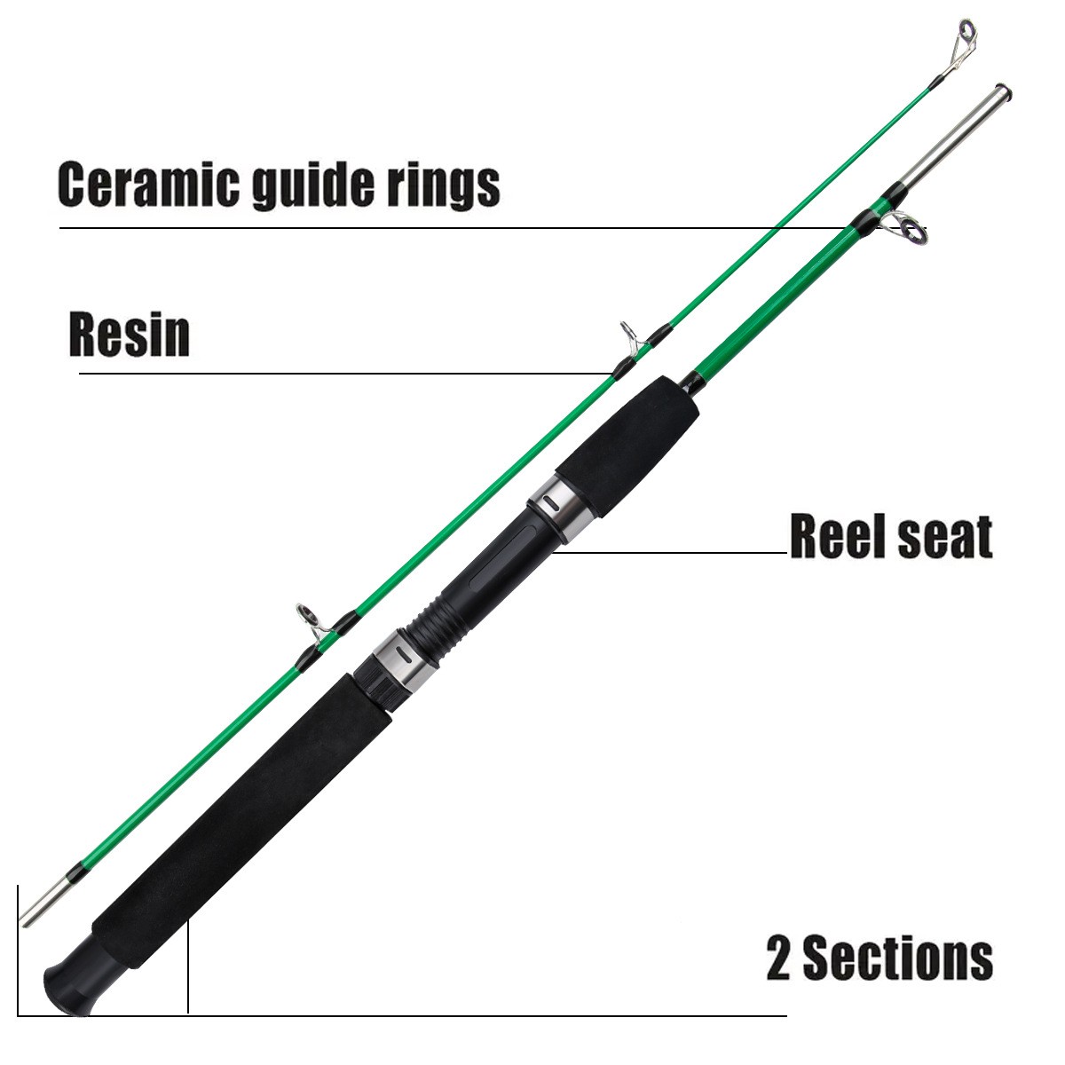 Lightweight 1 Meter Outdoor Fishing Rod with a Straight-handled Fishing Rod