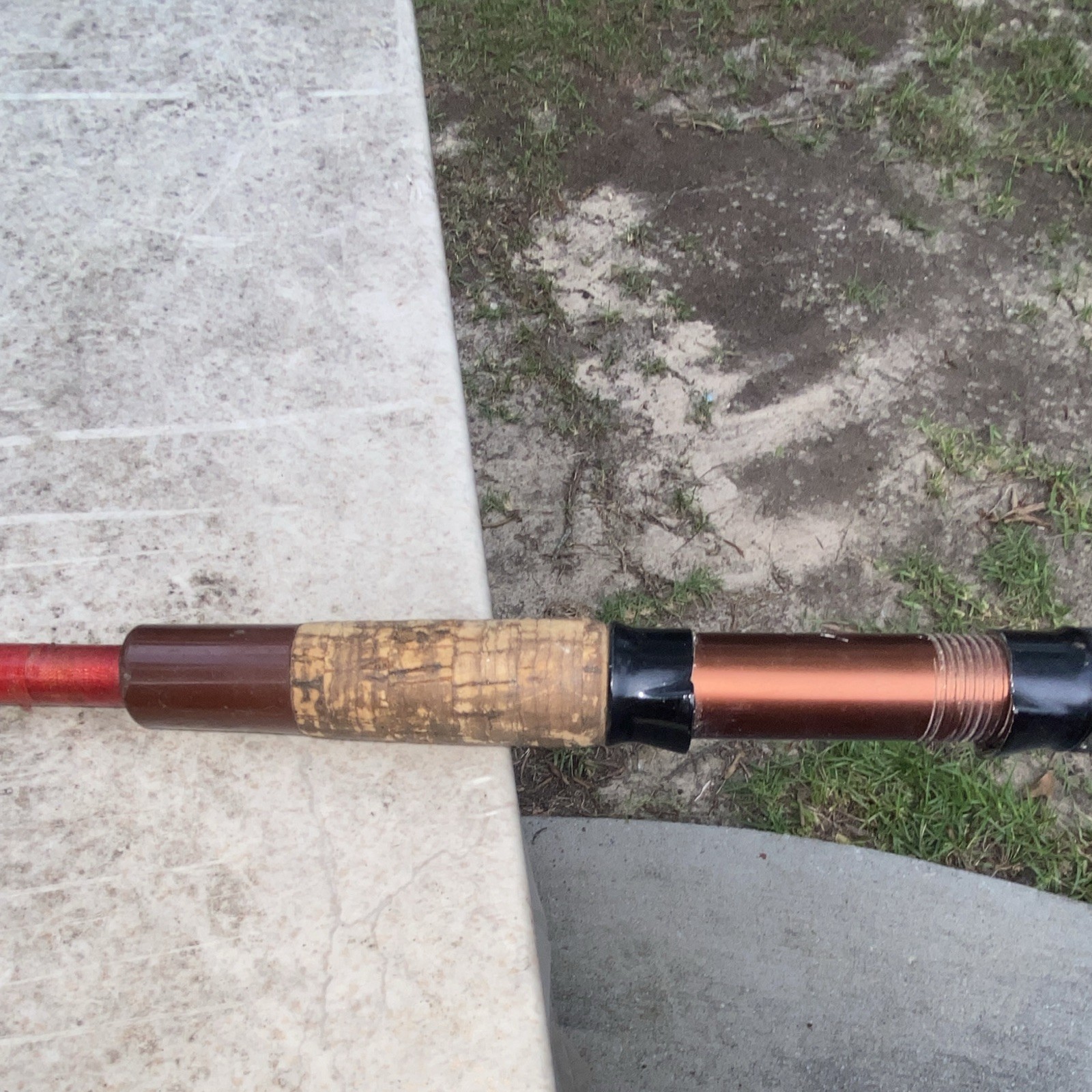 Herters103-He 6’7” Spinning Rod Fiberglass 2pc Cork Handle Brown/Red