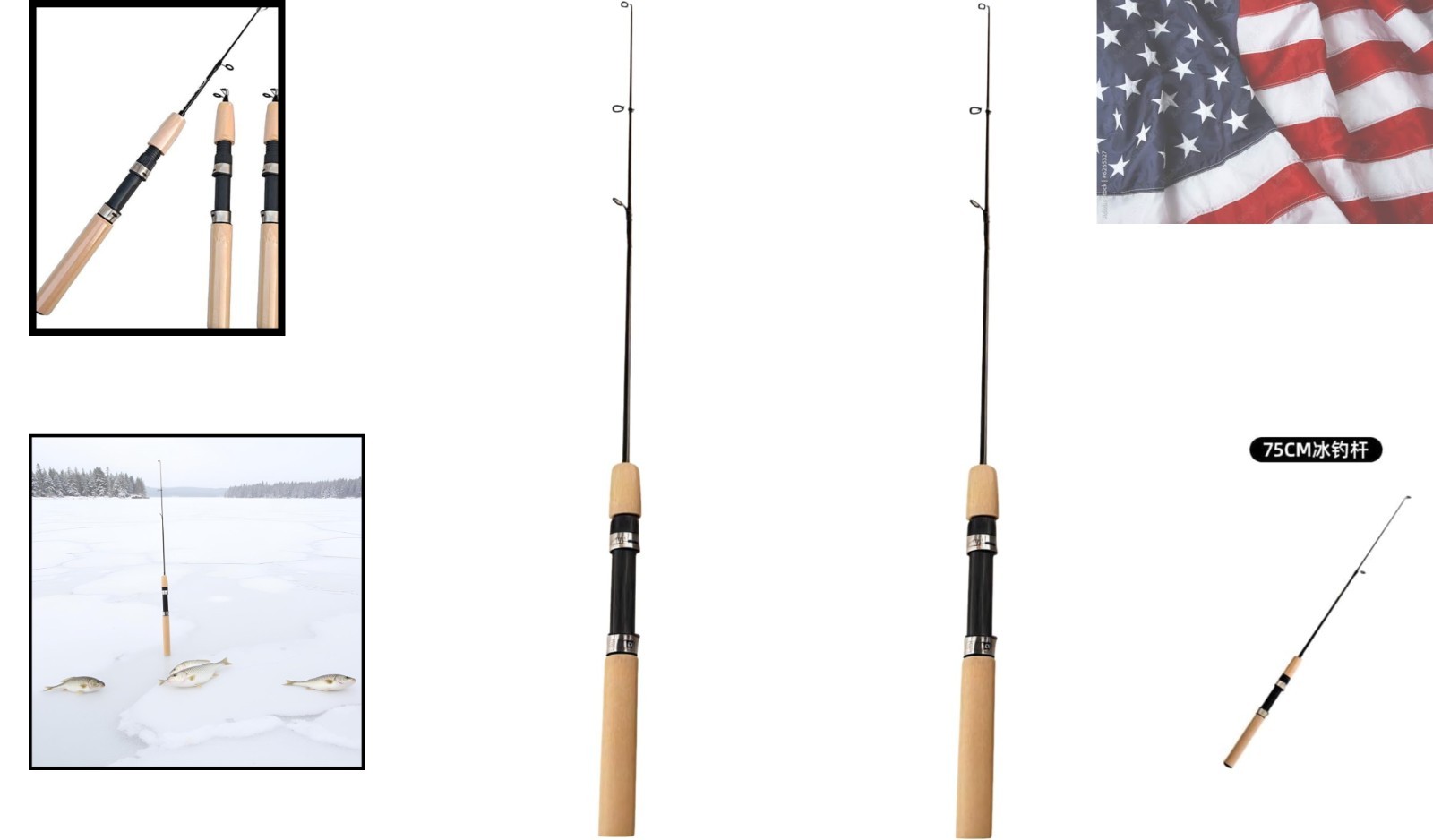 2Pcs LCE Fishing Rod, Fishing Rods Ice Fishing Rods Pen Pole Lures Fishing Ta…