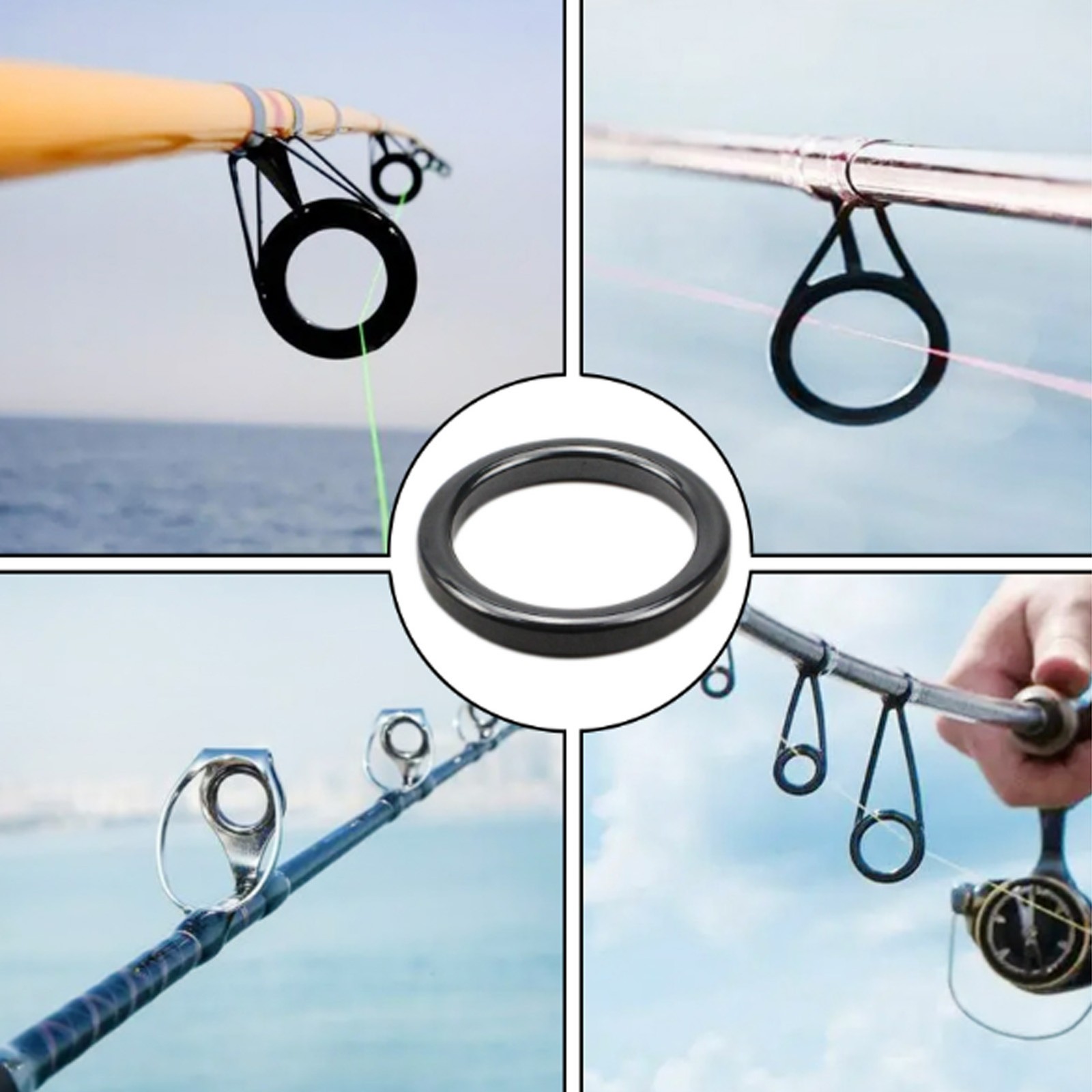 160PCS Fishing Guide Ceramic Fishing Rod Eyelet Easy Installation NY