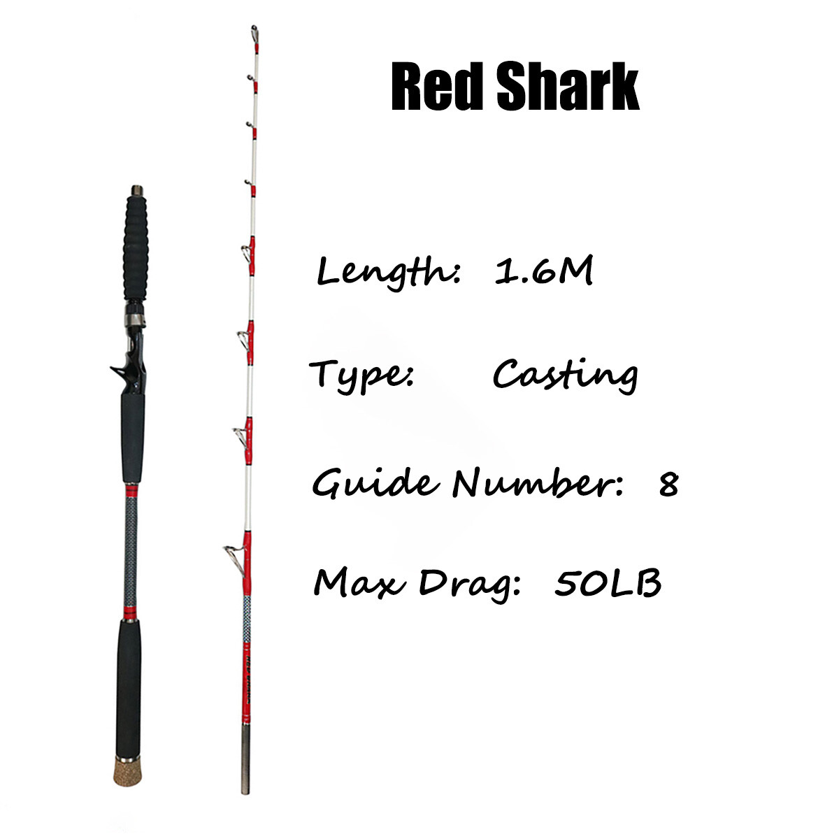 Trainfis Jigging Rod 5’3″ 20-50lb MH Spinning Saltwater Fishing Rod Trolling Rod