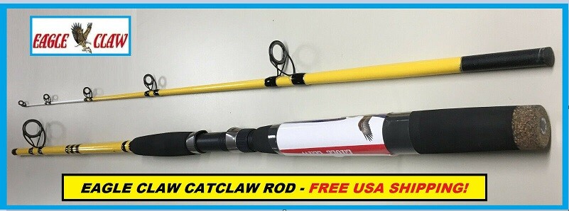 EAGLE CLAW CATCLAW 7′ Fiberglass Spinning Rod #CC702MHS FREE USA SHIP!