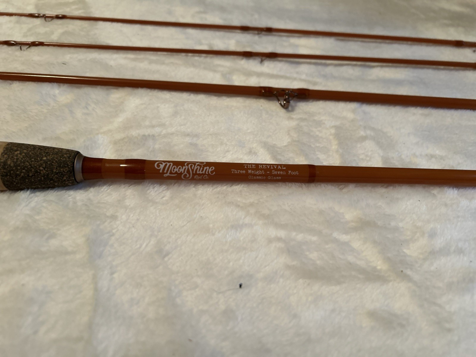MOONSHINE REVIVAL Fiberglass three weight Seven Ft fly fishing rod classic glass