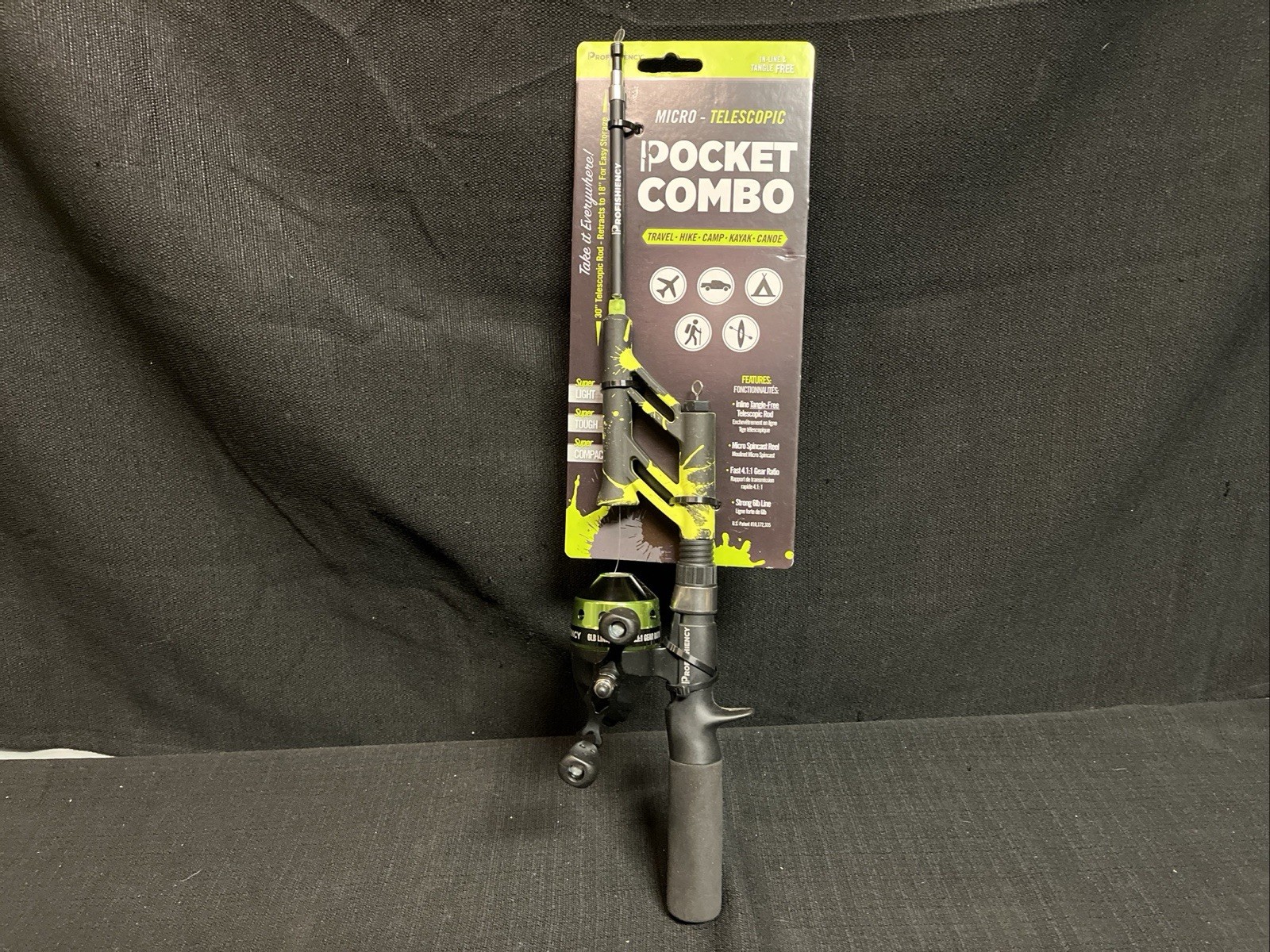 NEW PROFISHIENCY POCKET COMBO 30″ TELESCOPIC FISHING ROD MICRO SPINCAST REEL