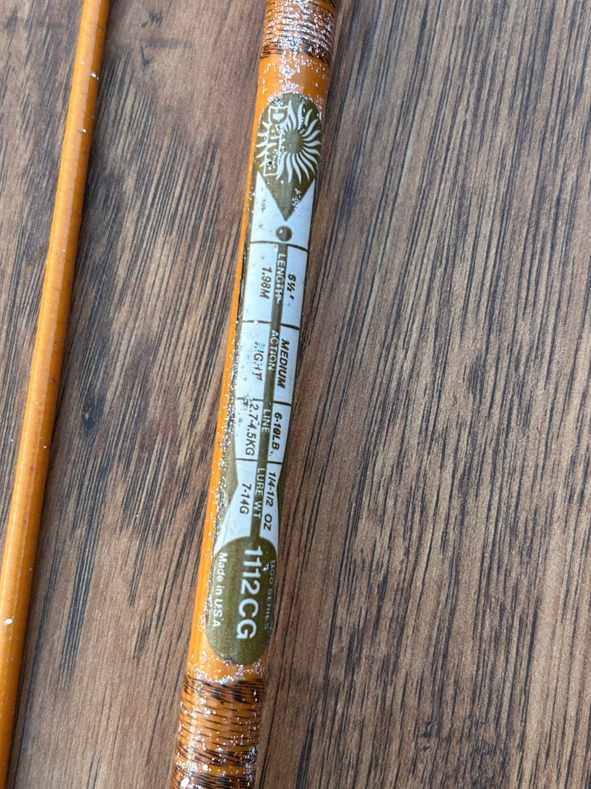 Vtg Daiwa Series 1112 GC 7′ 2pc 6-10lb Spinning Rod Made In USA With 640 Zebco