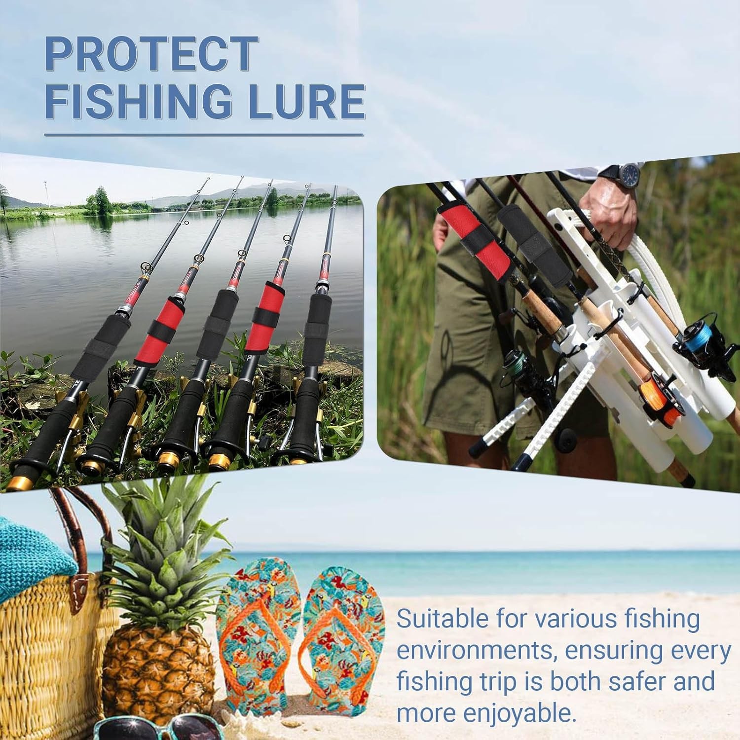 10 Pcs Fishing Lure Wraps – Hook & Protectors Covers for Safe Bait…