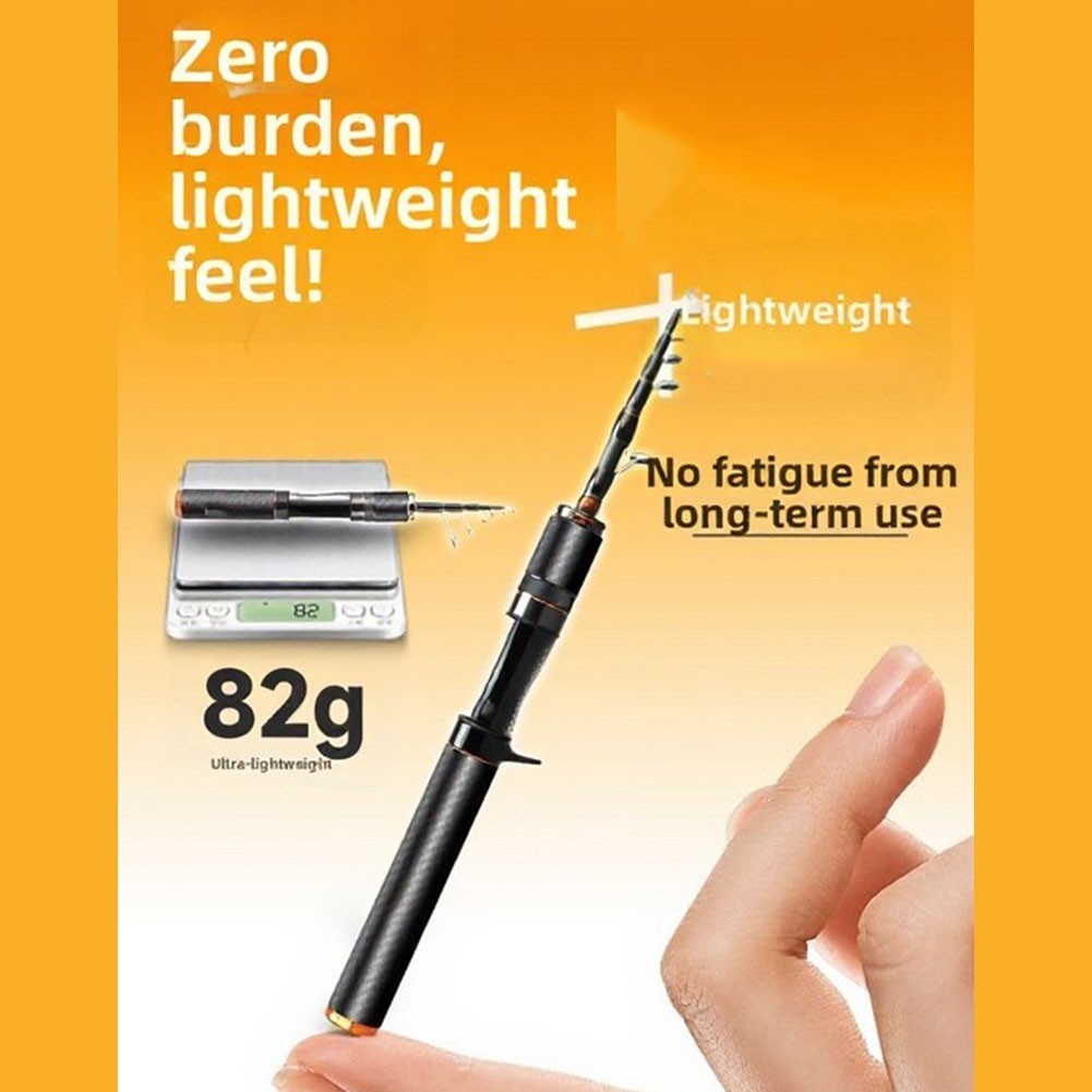 Telescopic Lure Fishing Rod UL Light 1.5m 1.68m Carbon Fiber 86.6g to 91g