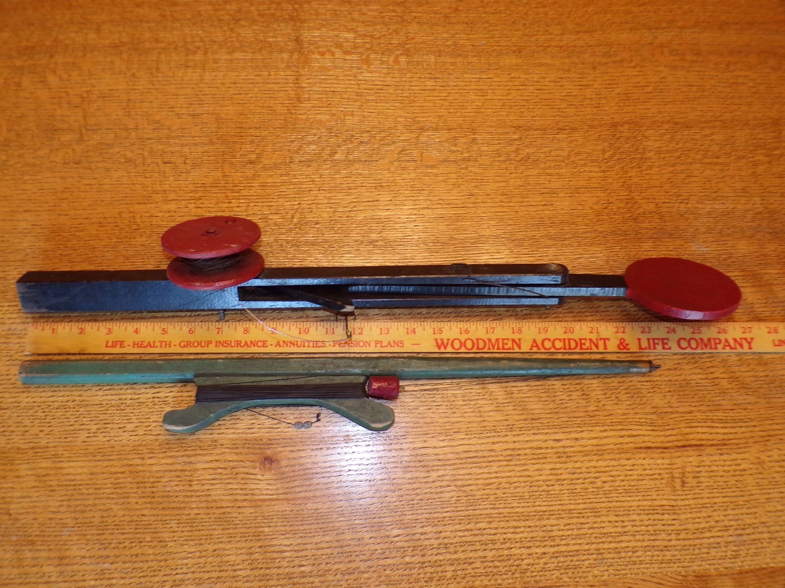 Antique Vintage Wood Hand Carved Made Ice Fishing Tip Up Pole Rod Outdoor Decor