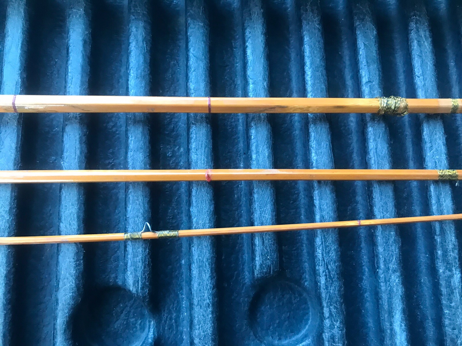 NKK 3pc Made in Japan Bamboo Fly Fishing Rod With Metal Vtg Tube Case
