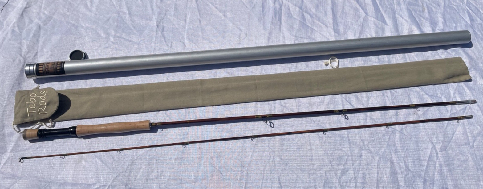 Custom Tebo Tonkin Cane Fly Fishing Rod, 8′ 0″, #9, 2 piece, New w/ Rod Tube