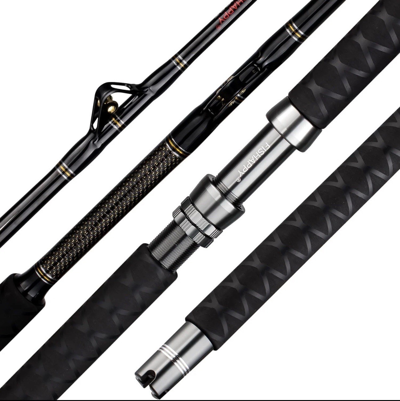 TR Hunter — 6′ 80-120lbs 1Pc Trolling Rod Saltwater Offshore Heavy Roller Rod