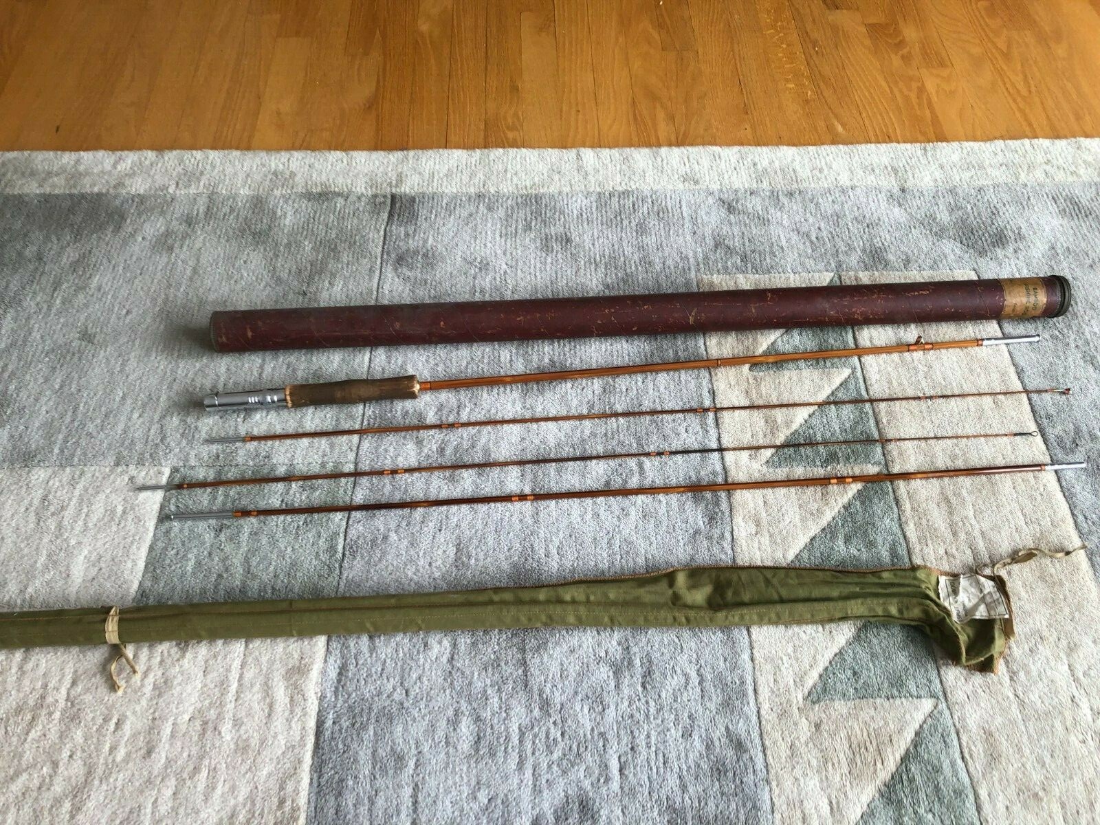 Antique Wards Thoroughbred model bamboo fly rod + extra tip; 9’5″