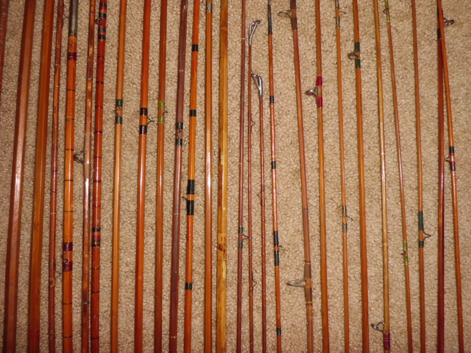 36 pcs of Vintage Assorted Split Bamboo for Repair/Restoration/Parts