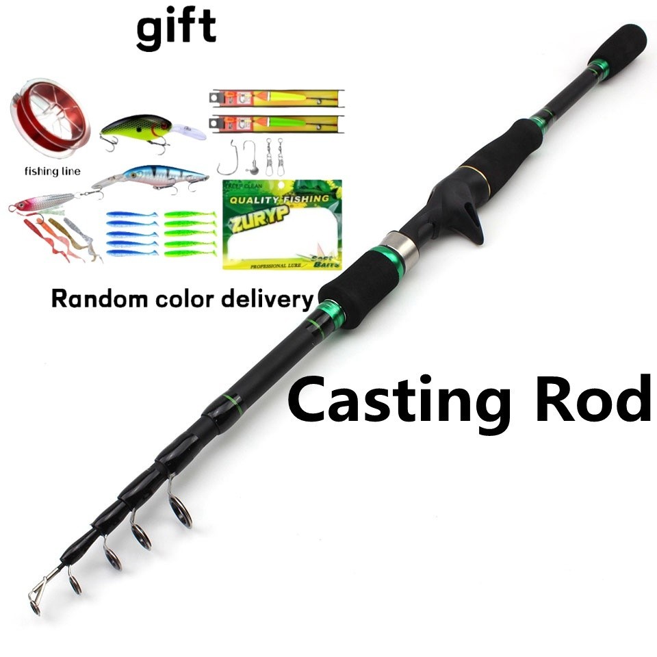 Telescopic Fishing Rod Carp Carbon Fiber Pole Collapsible Travel Rod Bass Trout
