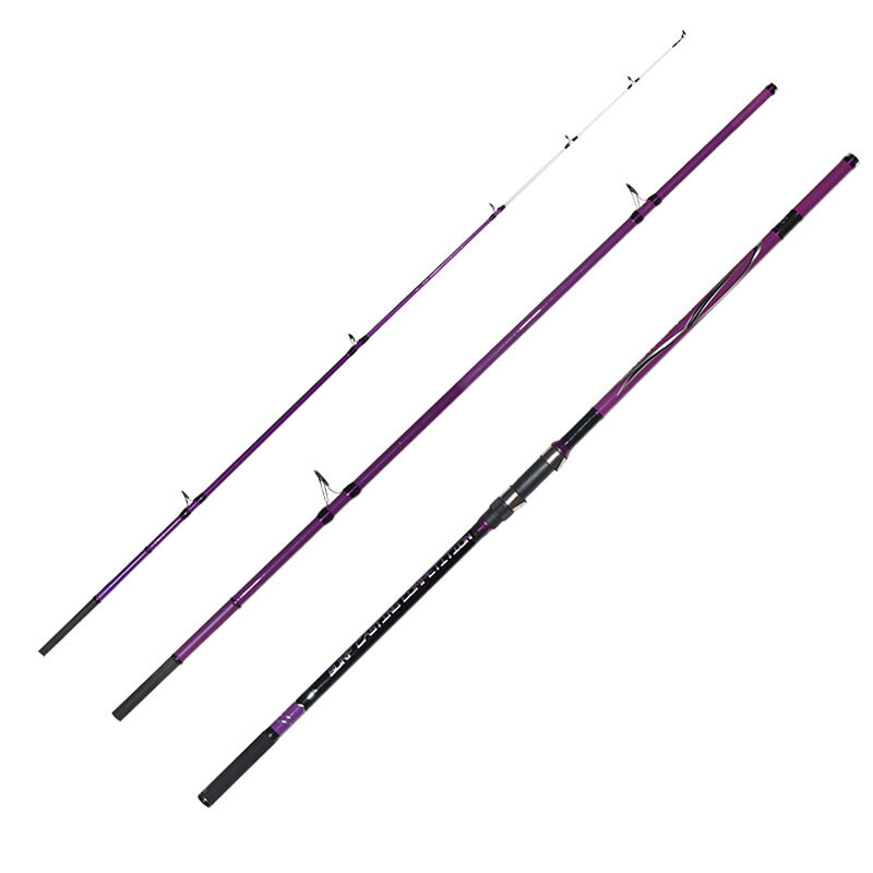 Surf Casting Fishing Rod 3-Piece Carbon Fiber Travel Rod Portable~14 ft