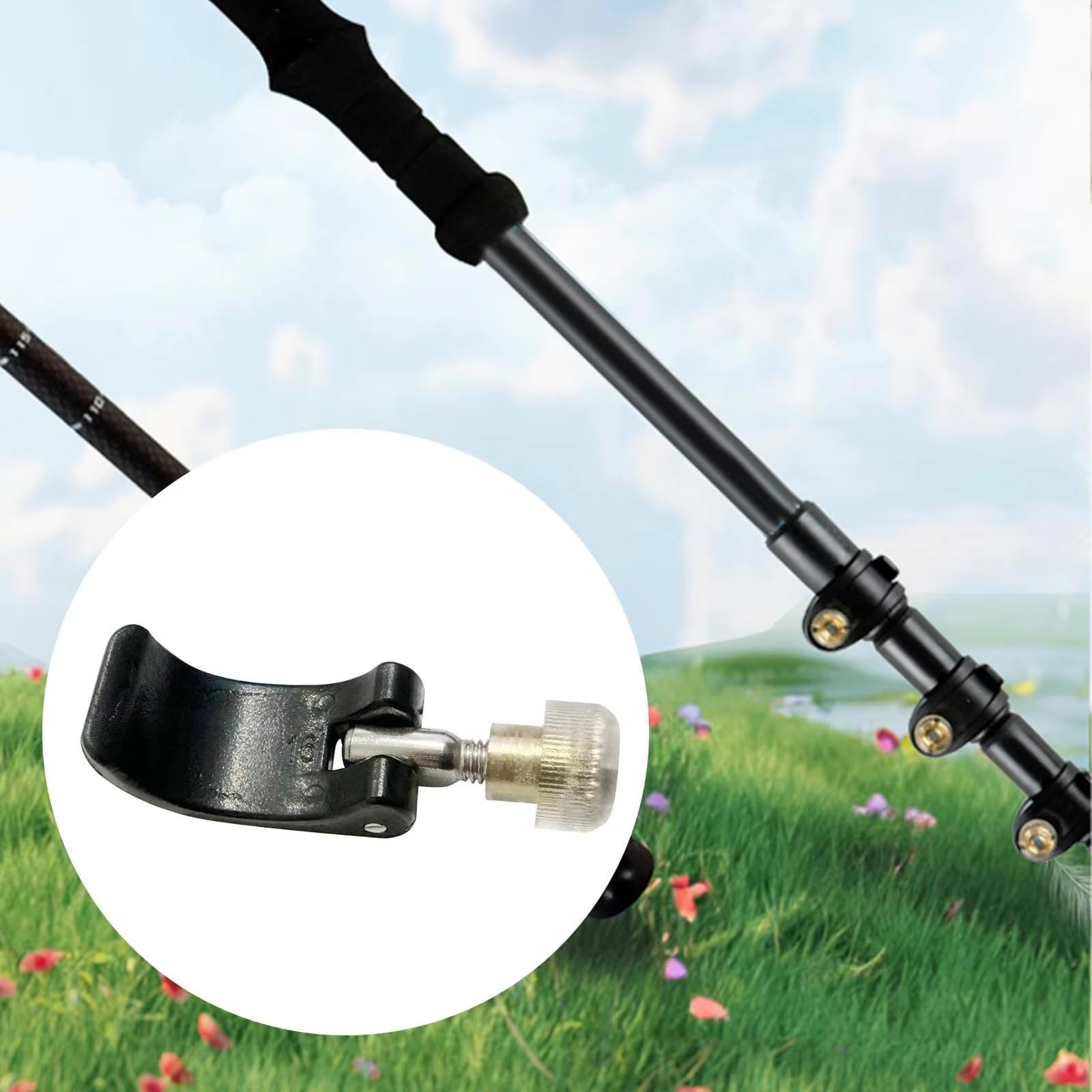 DraCra 6 Pack Trikking Poles Clamp Replacement External Quick Flip Lock Black