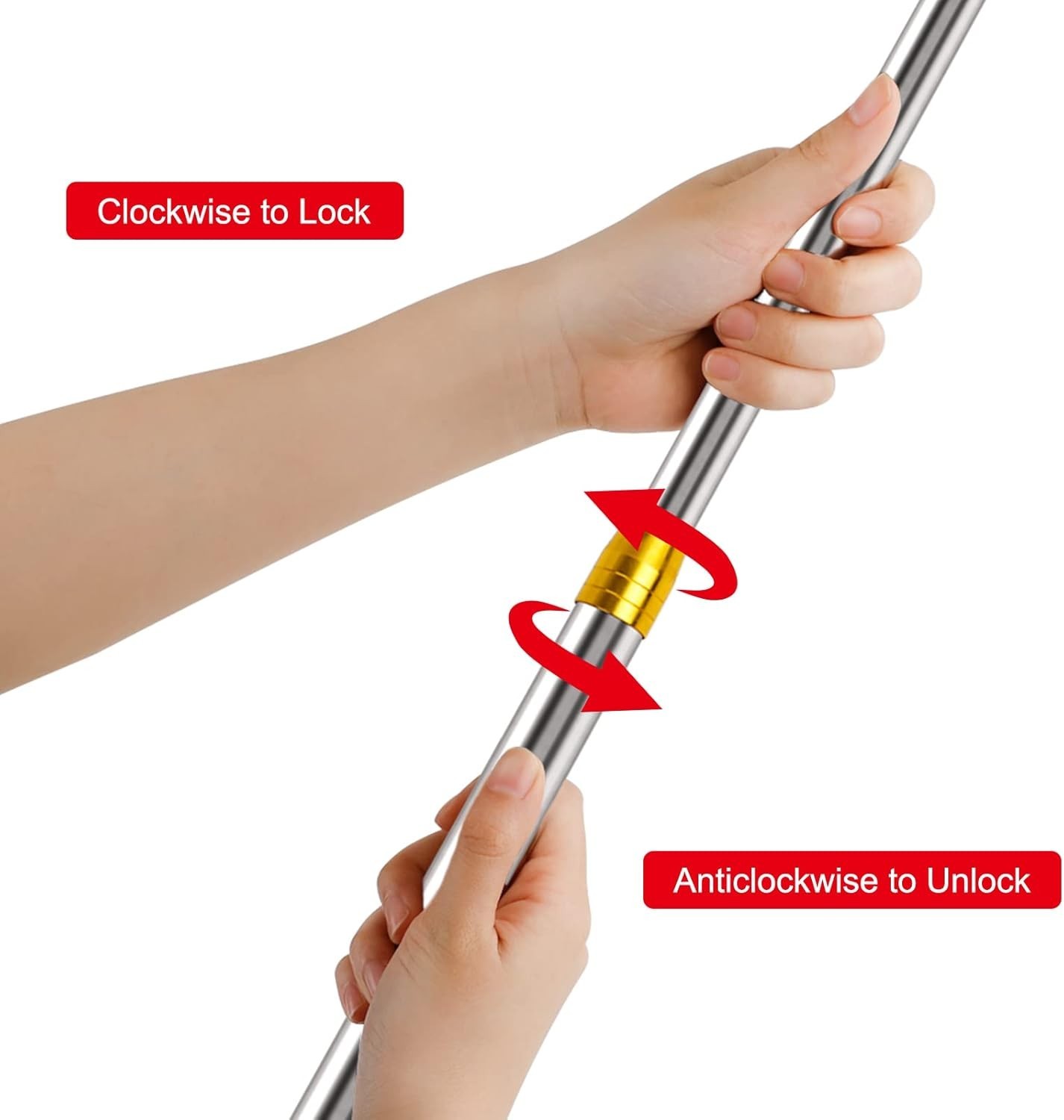 Long Stainless Steel Telescopic Rod ，Replaceable Harpoon, Telescopic Rod can …
