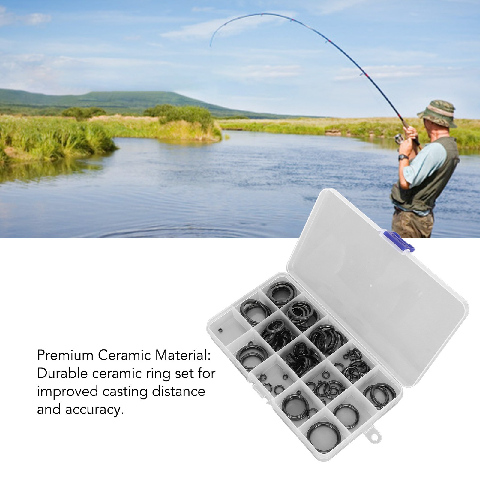 160PCS Fishing Guide Ceramic Fishing Rod Eyelet Easy Installation NY