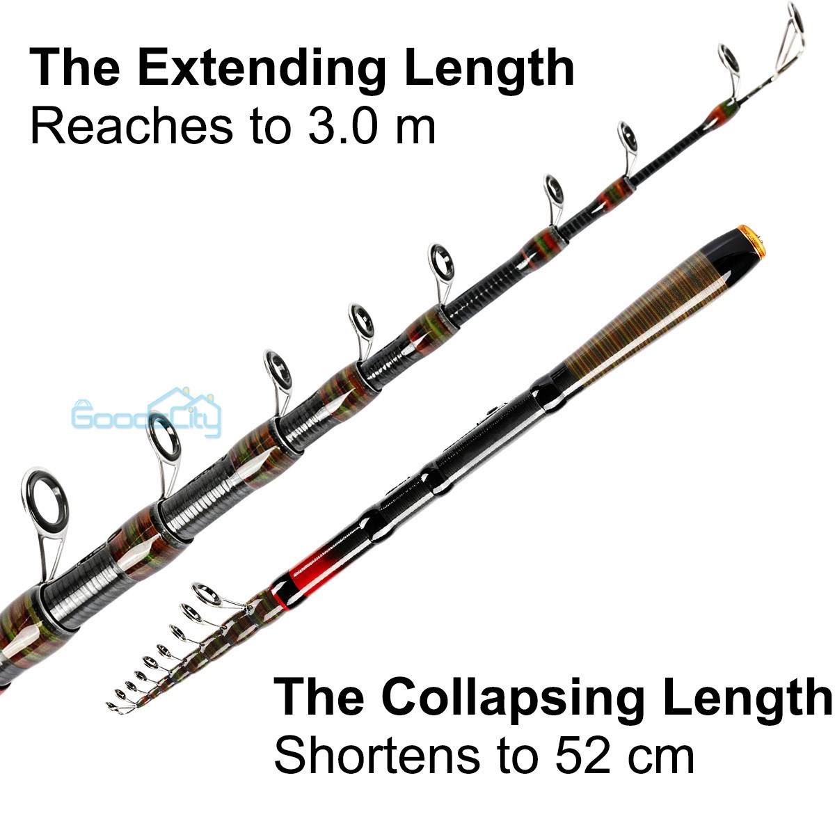 NEW Telescopic Fishing Rod Pole Heavy Duty Carbon Fiber Sea Saltwater Freshwater