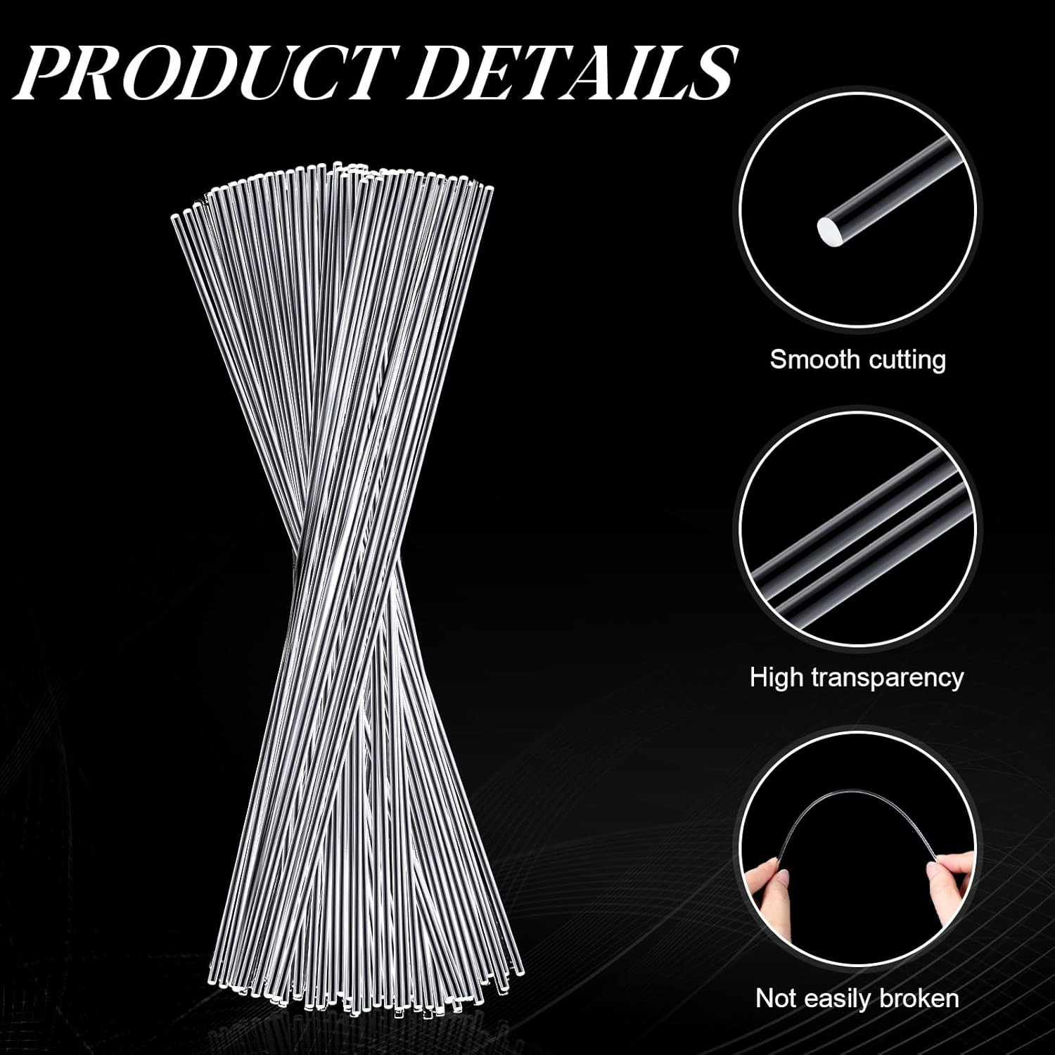 120 Pcs 8 Inch Clear Acrylic Rods 2 Mm Diameter Acrylic Dowel Rods round Plastic