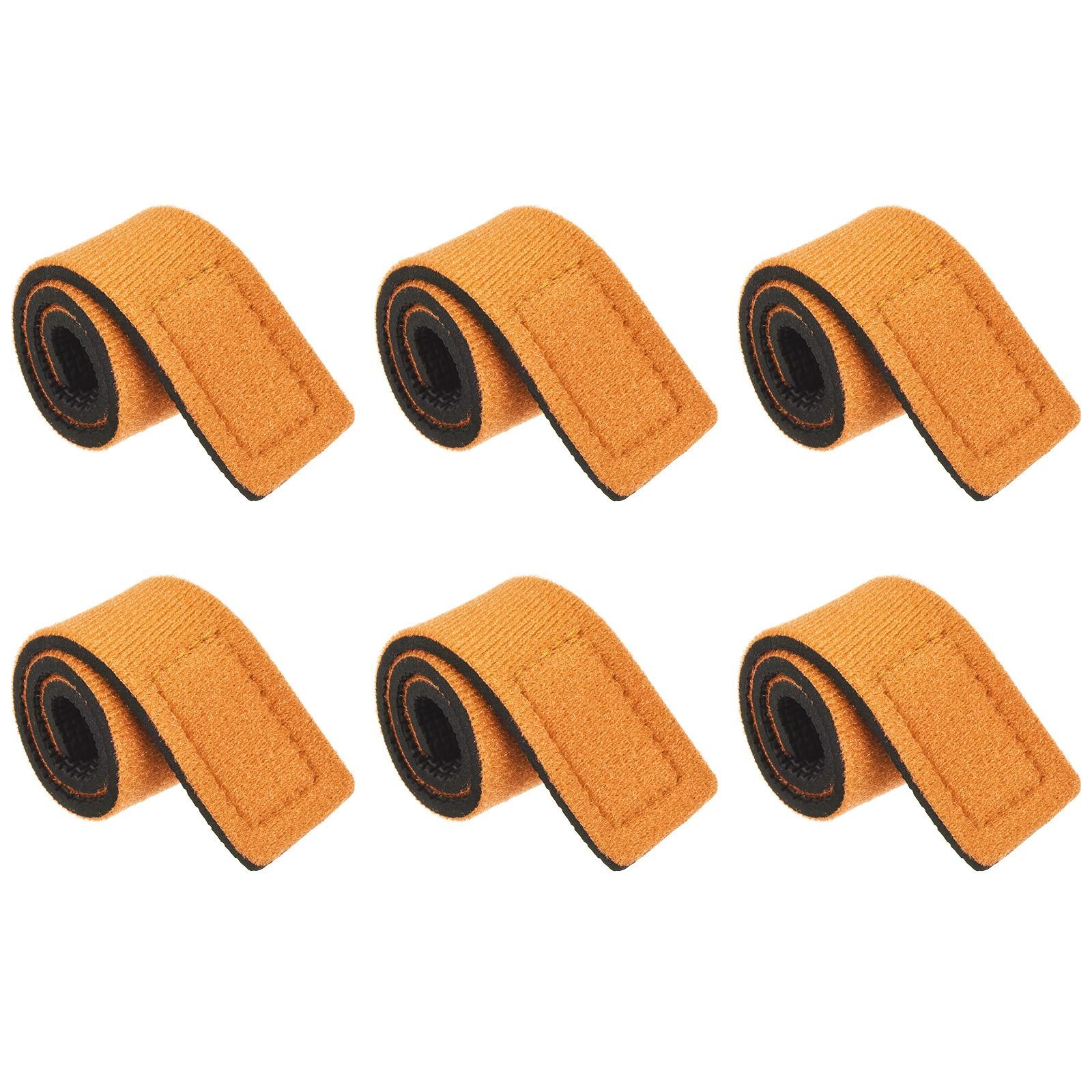 6pcs Fishing Rod Strap, 25cm Stretchy Belts Holders Pole Sleeve Cover, Orange