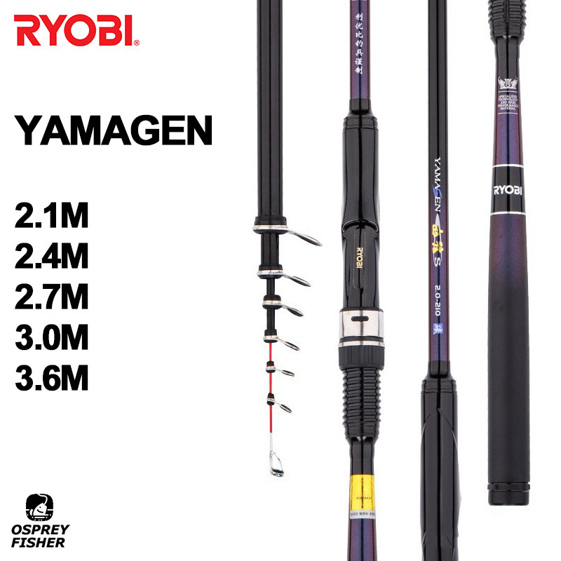 Ryobi Yamagen Short Telescopic Spinning Fishing Rod Travel Reel Slow Jigging Rod