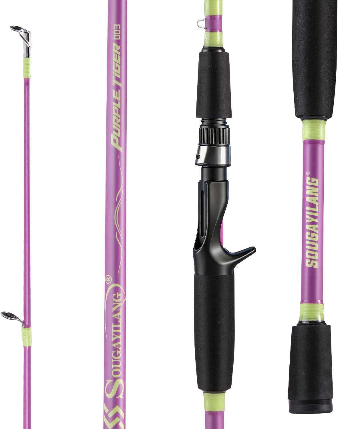 Fishing Rod 24-Ton Carbon&Glass Fiber Composite Spinning & Casting Rod 2 Piece