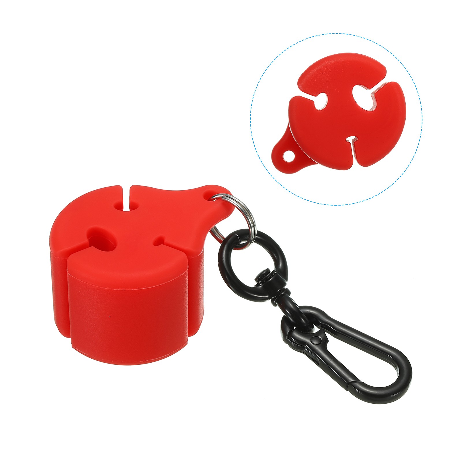 2Pcs Fishing Rod Clips Silicone Wearable Fishing Pole Holder with Buckle Red