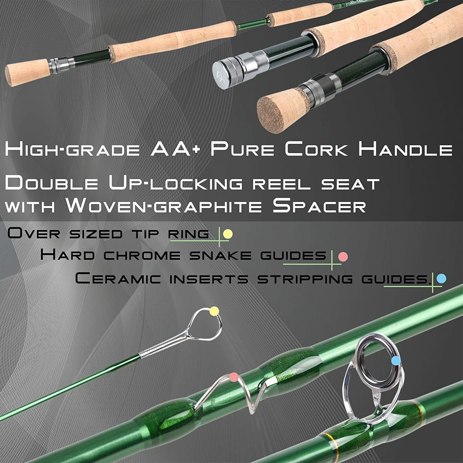 Premier Fly Fishing Rod 9ft 3/4/5/6/7/8/9/10/12WT Fast Action IM10 Carbon Fiber