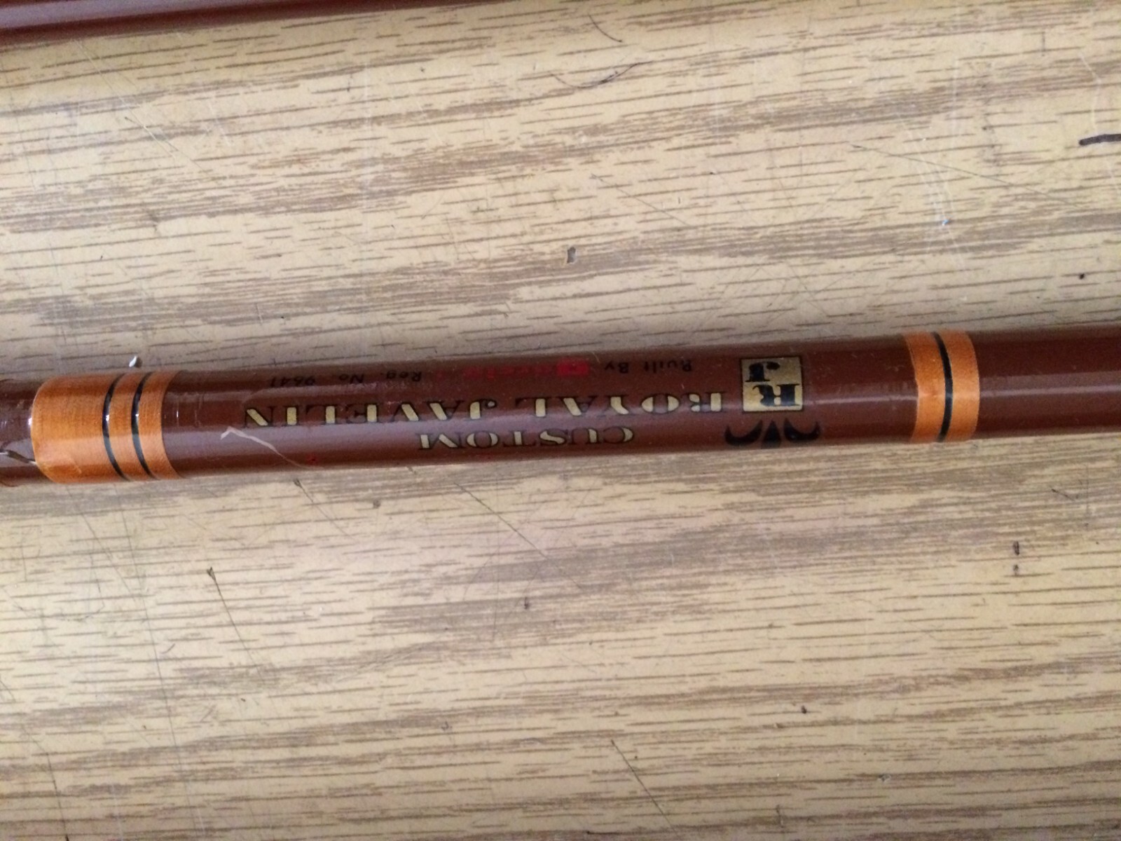 VINTAGE Custom 9′ Royal Javelin 3 pcs Fiber Fishing Rod Garcia Conolon #9641
