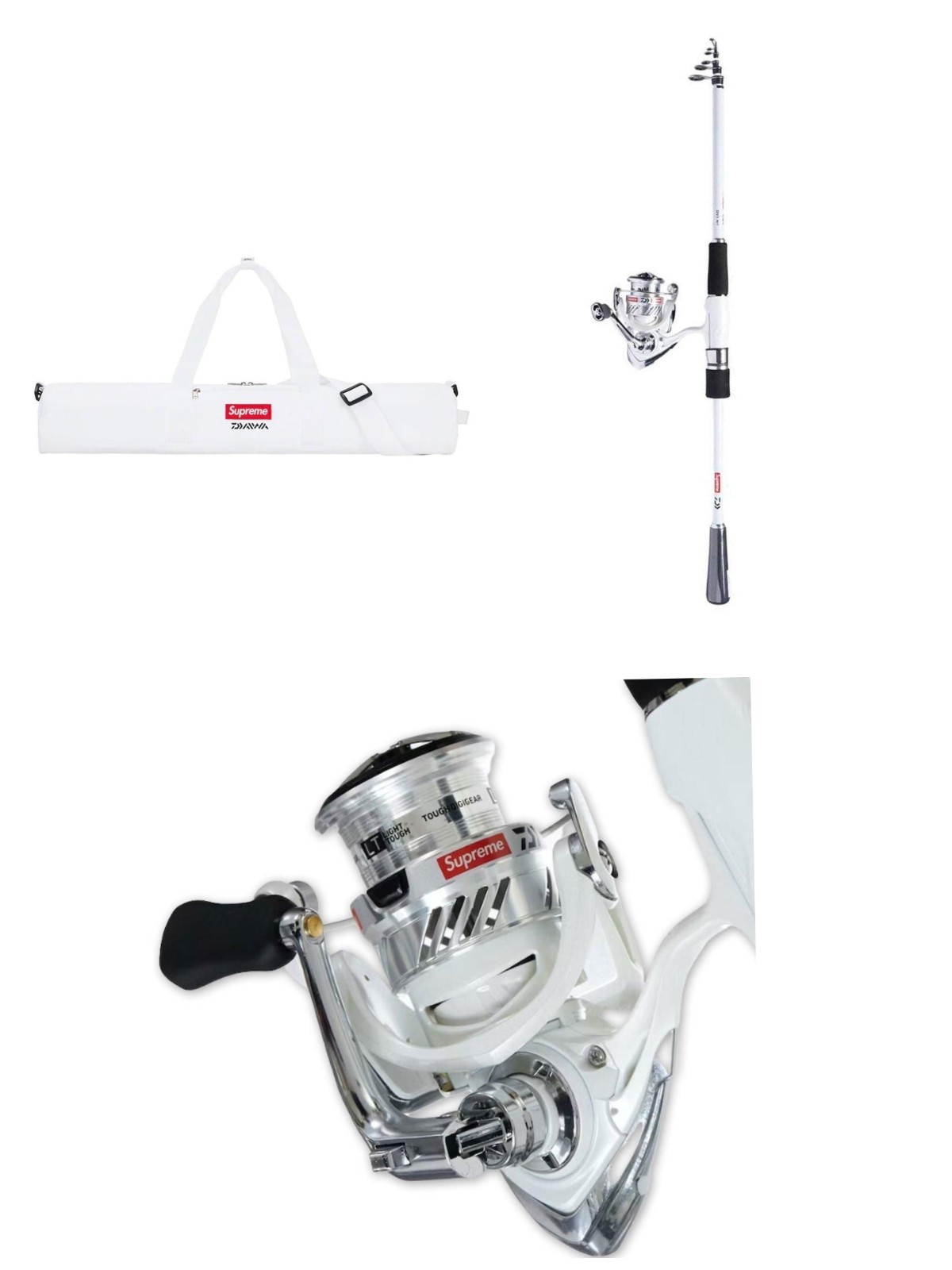 Supreme / Daiwa Dv1 Fishing Rod And Reel White