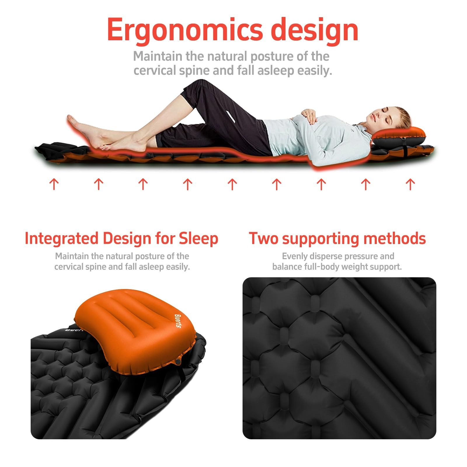 Camping Sleeping mat and Inflatable Pillow – Set, Portable, Ultra-Light, Thic…