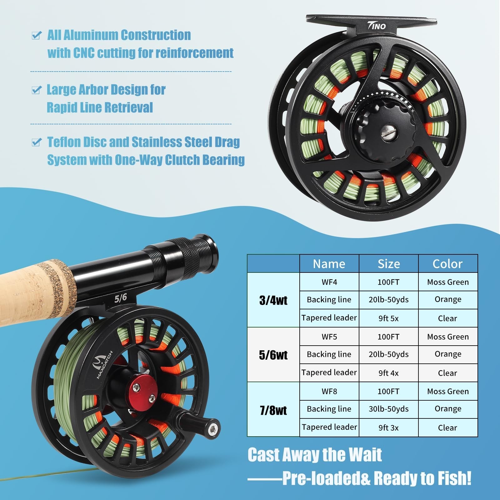 Maxcatch Extreme-X Fly Fishing Rod and Reel Combo, 3-8wt Complete Starter Fis…