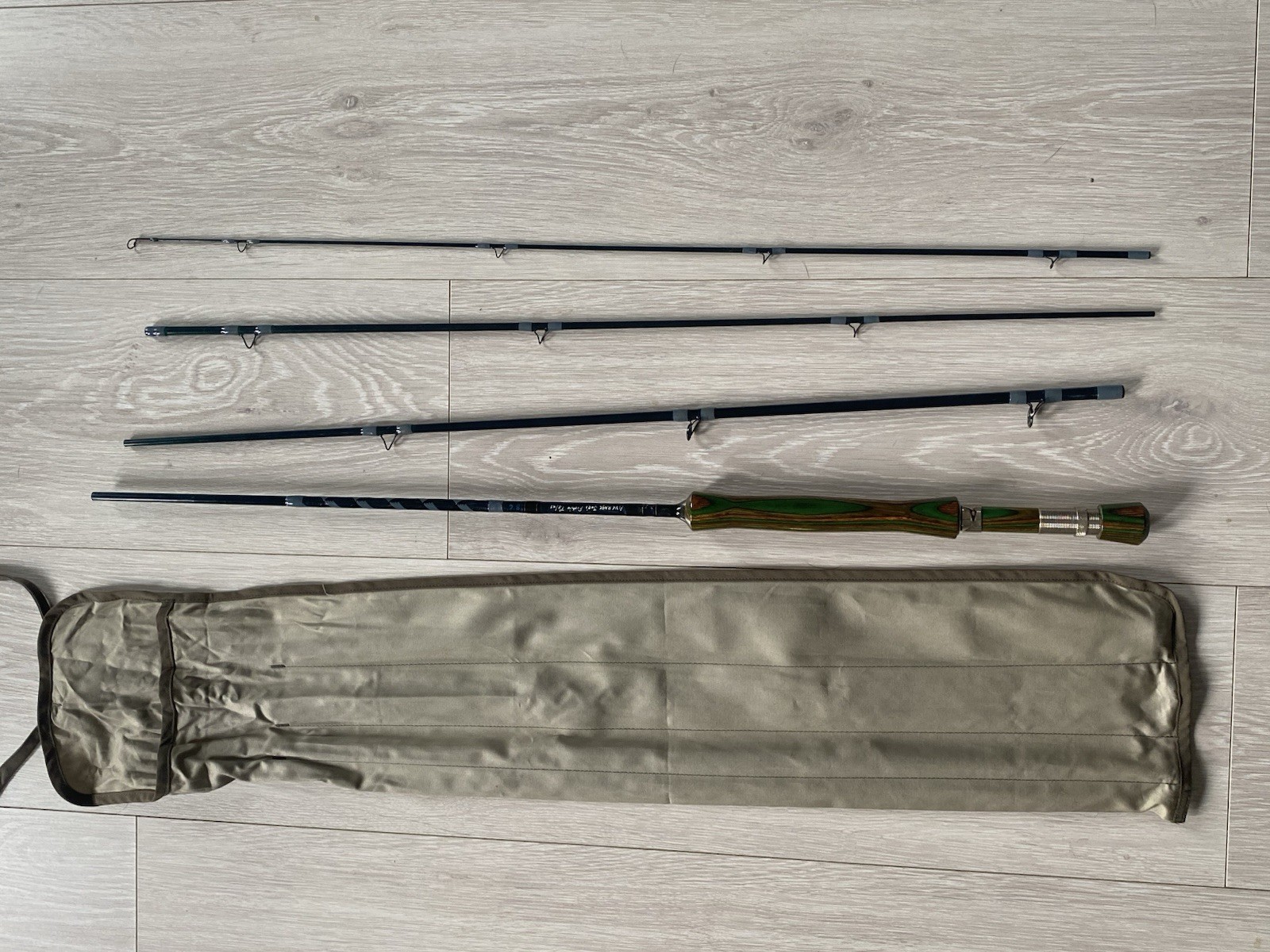 Homemade 8’6” 9wt 4pc Fast Action Graphite Fly Rod w/ Rod Bag