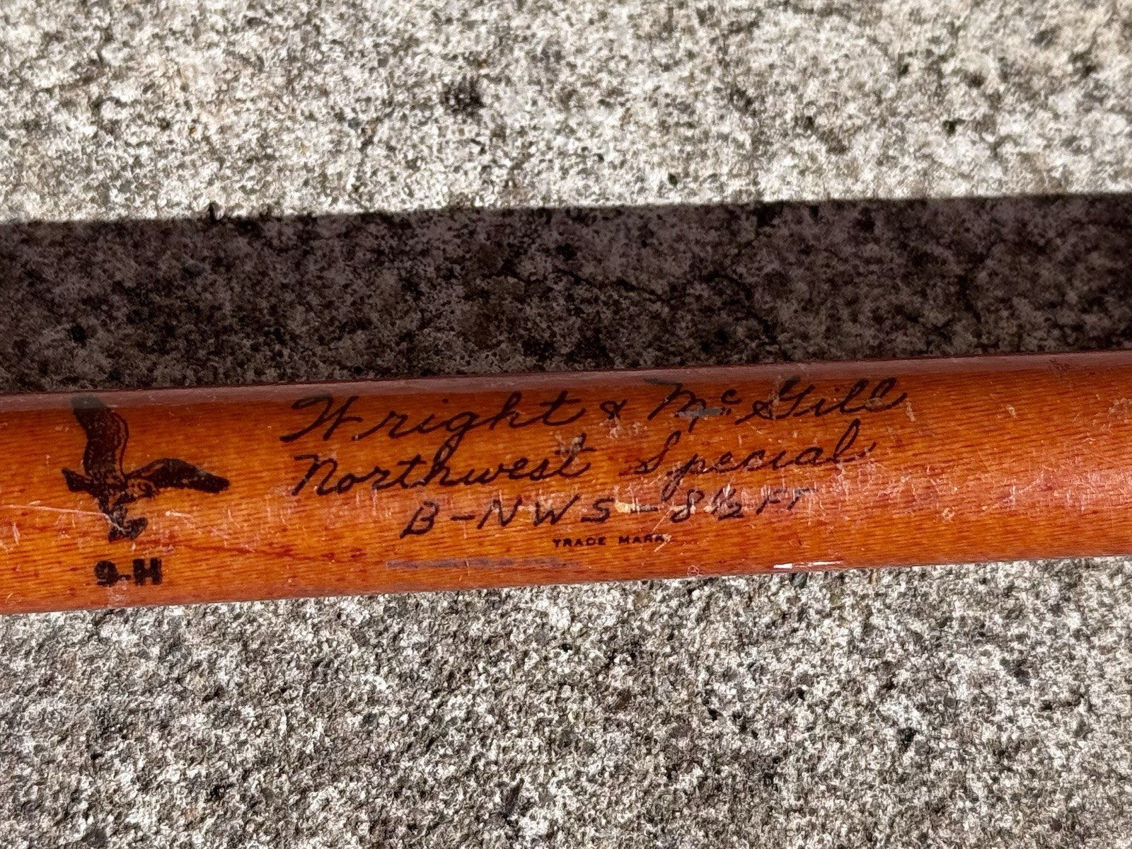 Vintage Wright & McGill Northwest Special “Tobacco fiberglass 8 1/2’ 2pc Rod