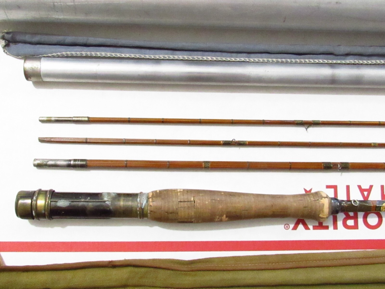 1930S USA ABBEY & IMBRIE CHUBB MONTAGUE 8′ 1/2 FT BAMBOO FLY ROD FOR RESTORE
