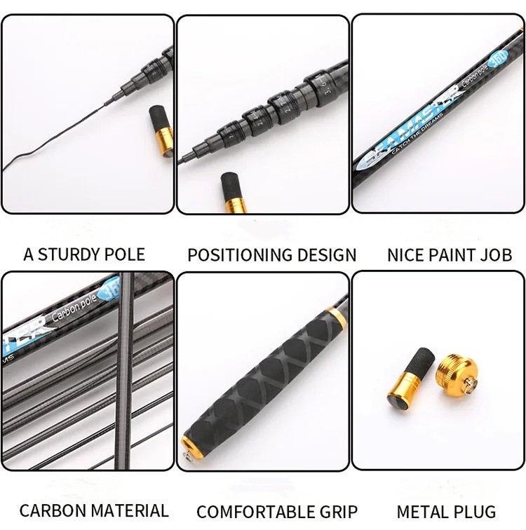 Ultra-light Carbon Fishing Rod Short Section Adjustable Stream Fishing Rod