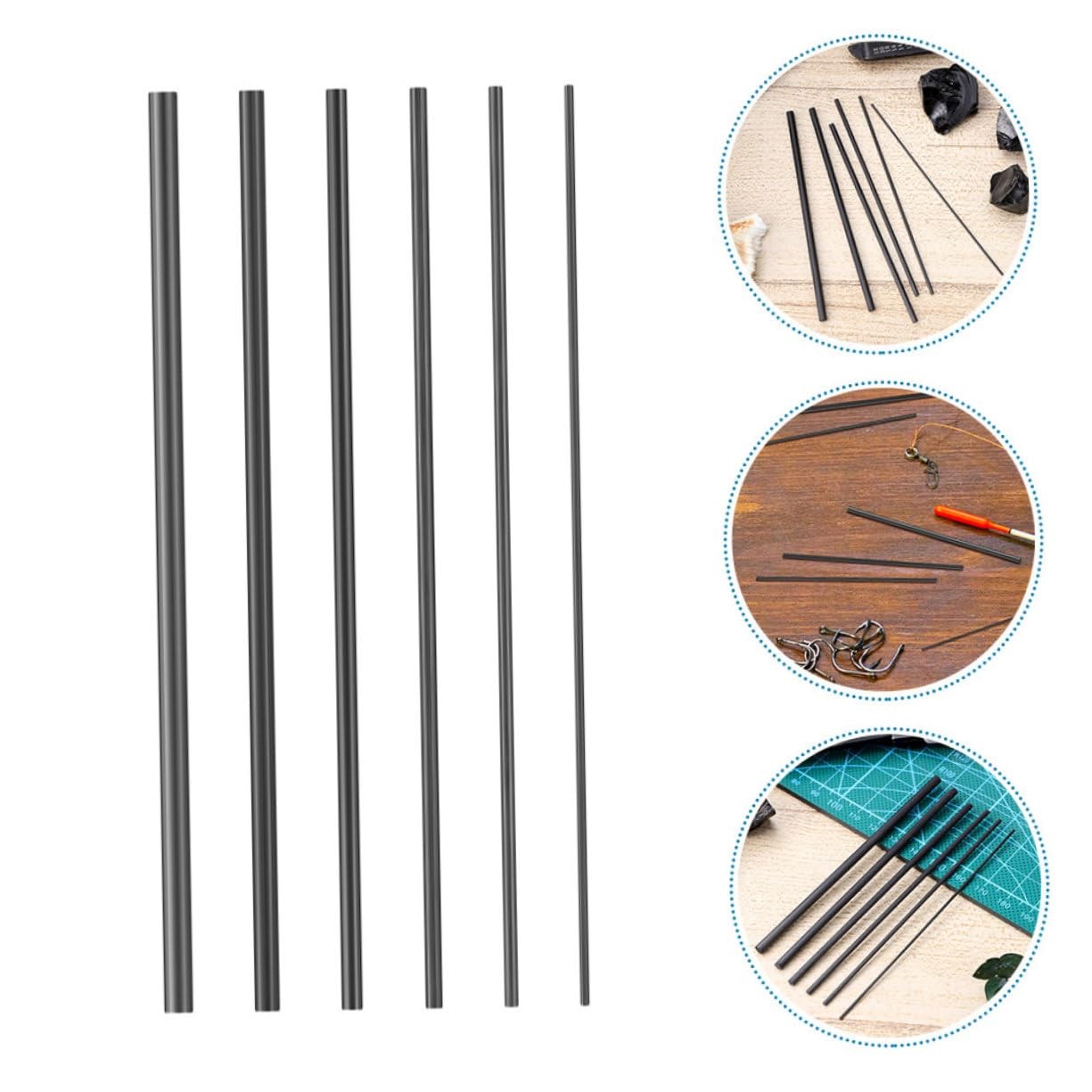 12pcs Carbon Fiber Rods for Fishing Rod Tip Repair Solid Carbon Rods for Fres…