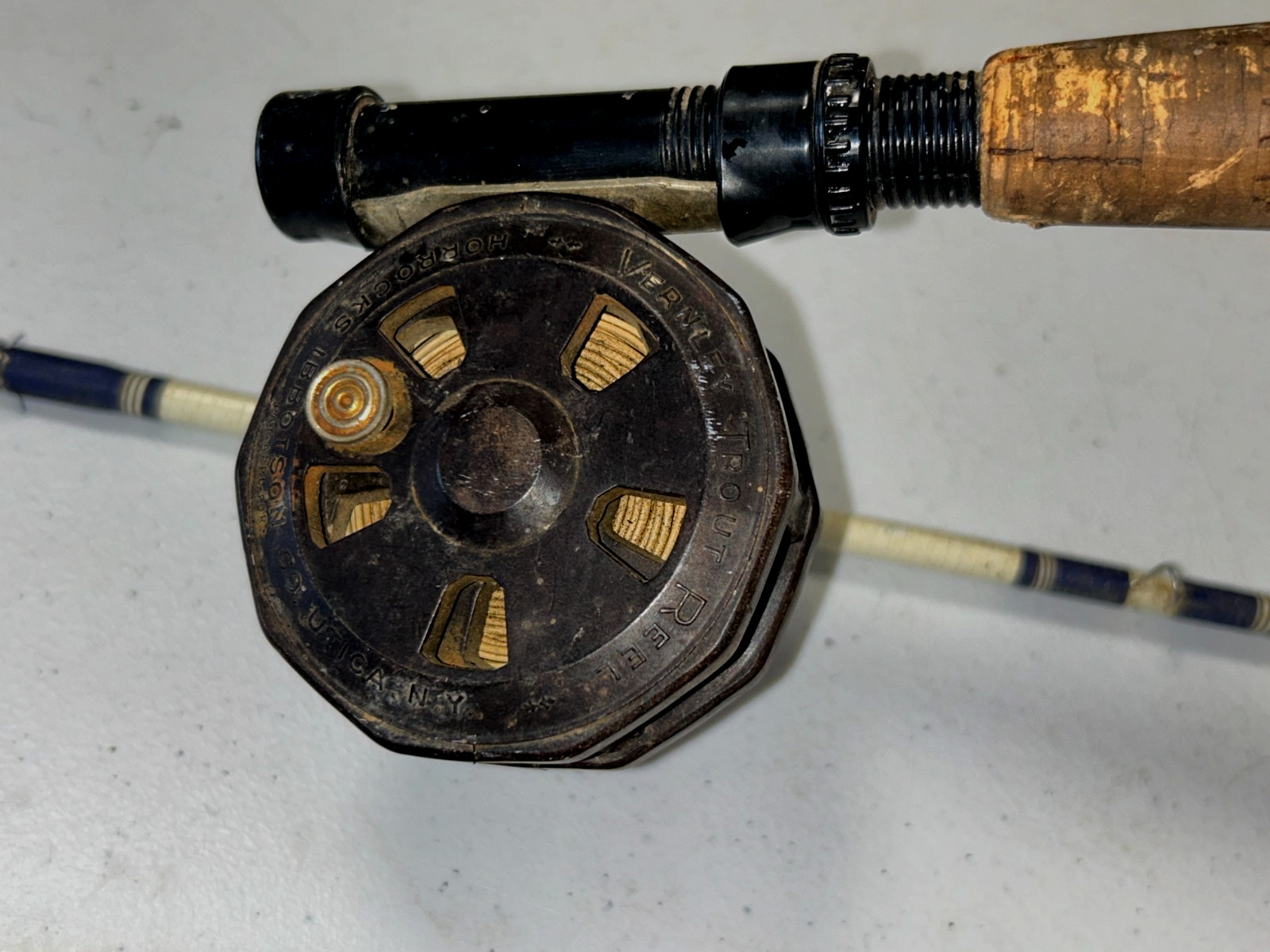 Vintage South Bend Fiberglass Fly Fishing Rod Vernley Trout Reel, 97″. 2 Piece
