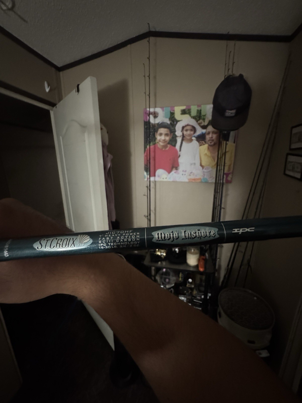 St Croix Rebuilt Casting Rod 7H Medium Action. White Grips With ALPS Alum Steat