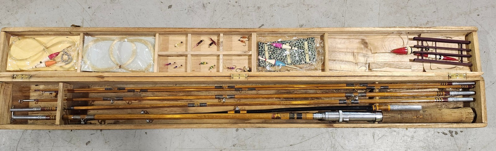 Vintage 1950s Japanese Split-Bamboo 4-in-1 Combination Fishing Rod Set