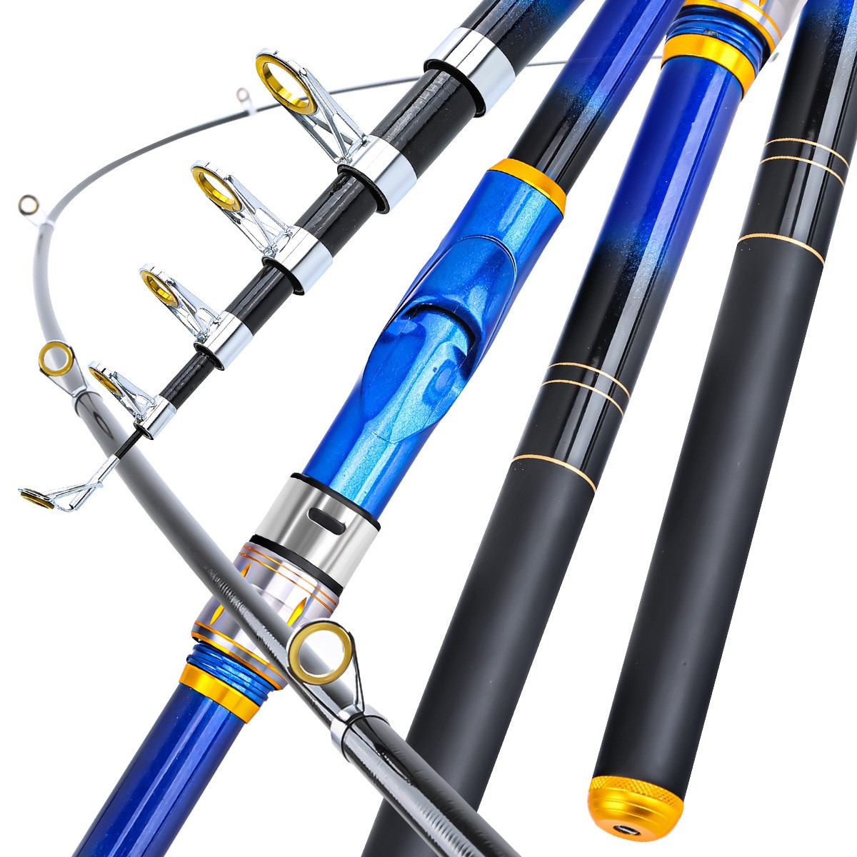 2.7m Portable Fiberglass Fishing Rod New Telescopic Fishing Rod Spinning Rod