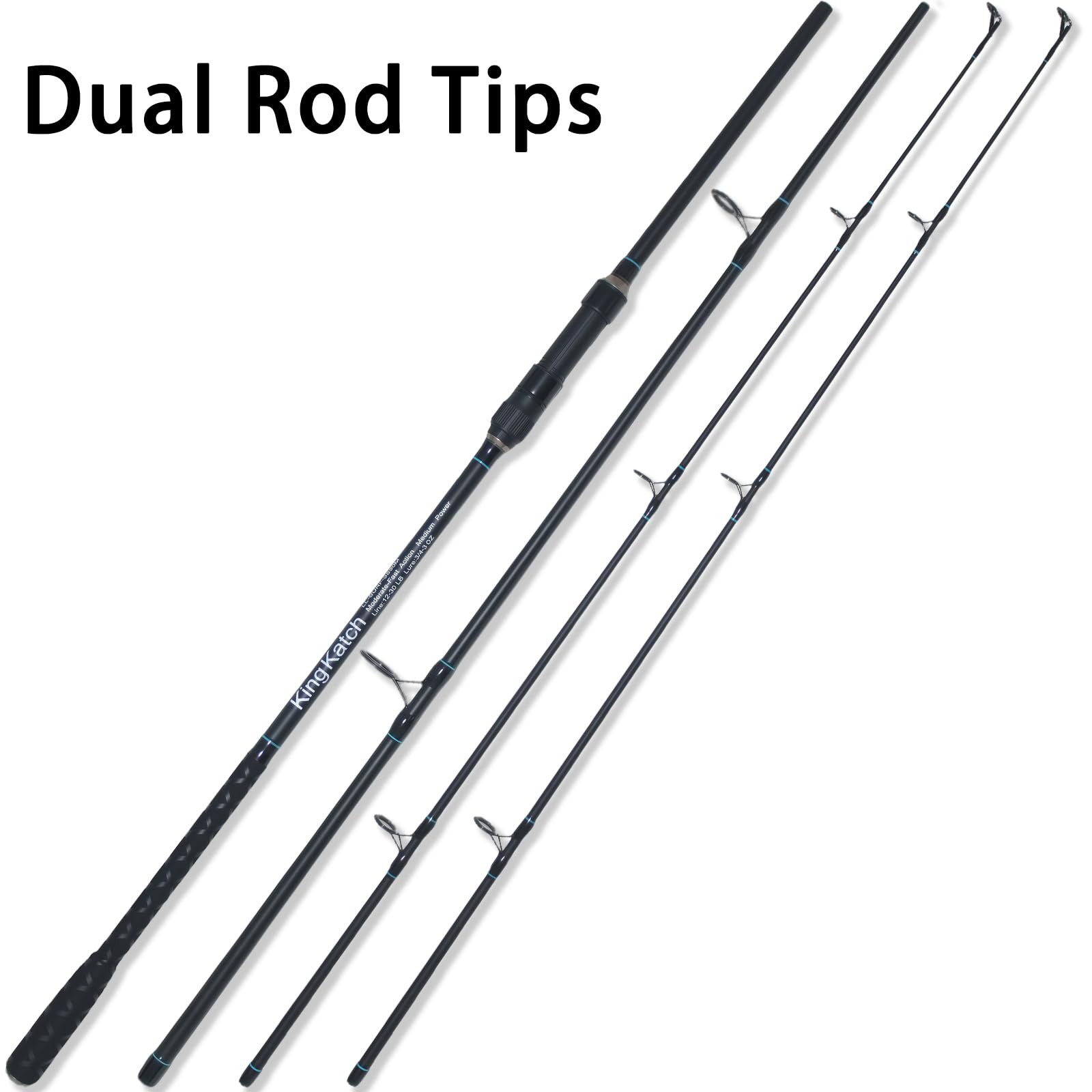 Kingkatch Surf Spinning Fishing Rod 9/10/11/12 3-Piece Carbon Fiber Saltwater
