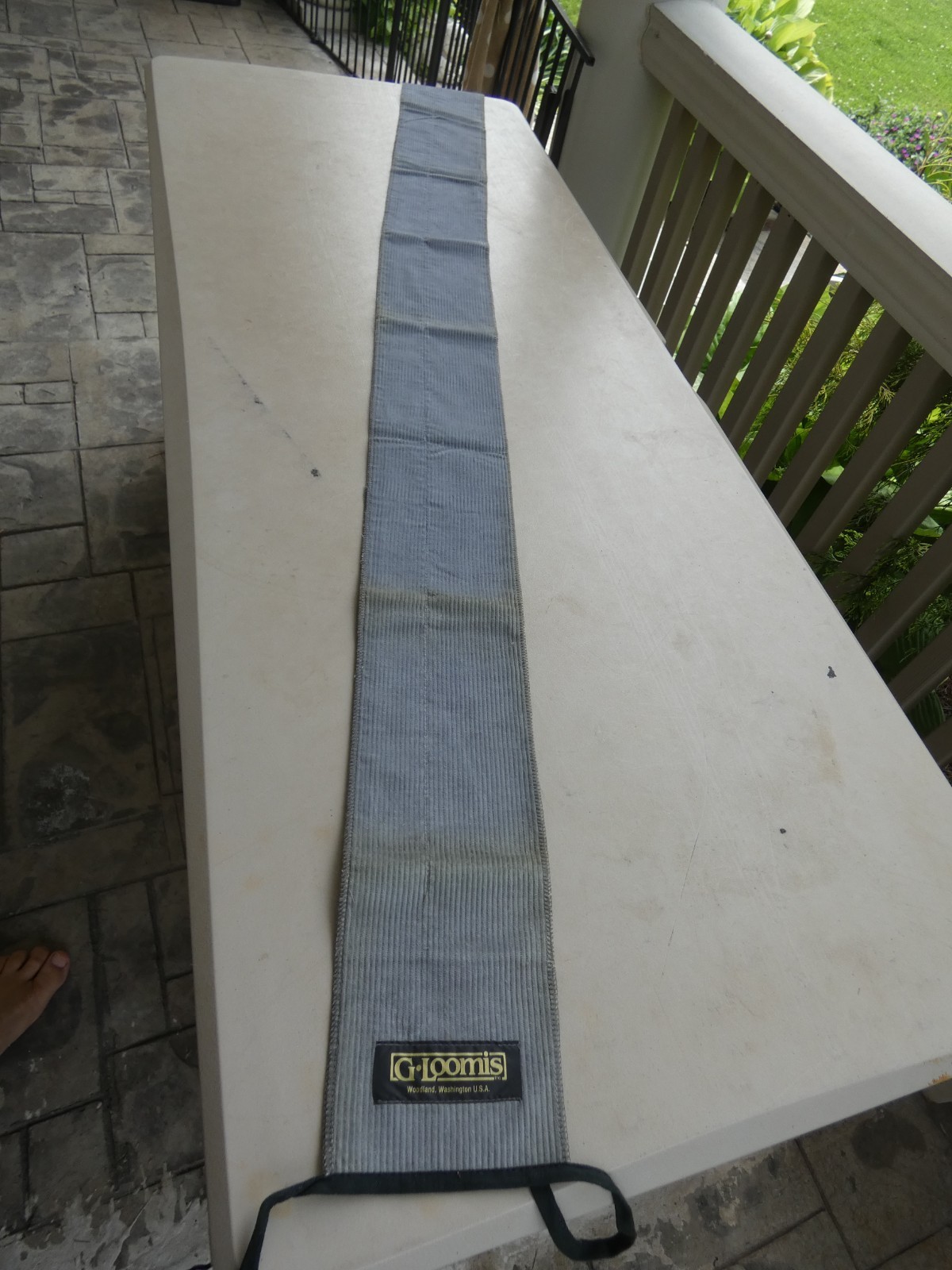 Vintage G Loomis Soft Grey Corduroy 2 Section Fishing Rod Sock Sleeve