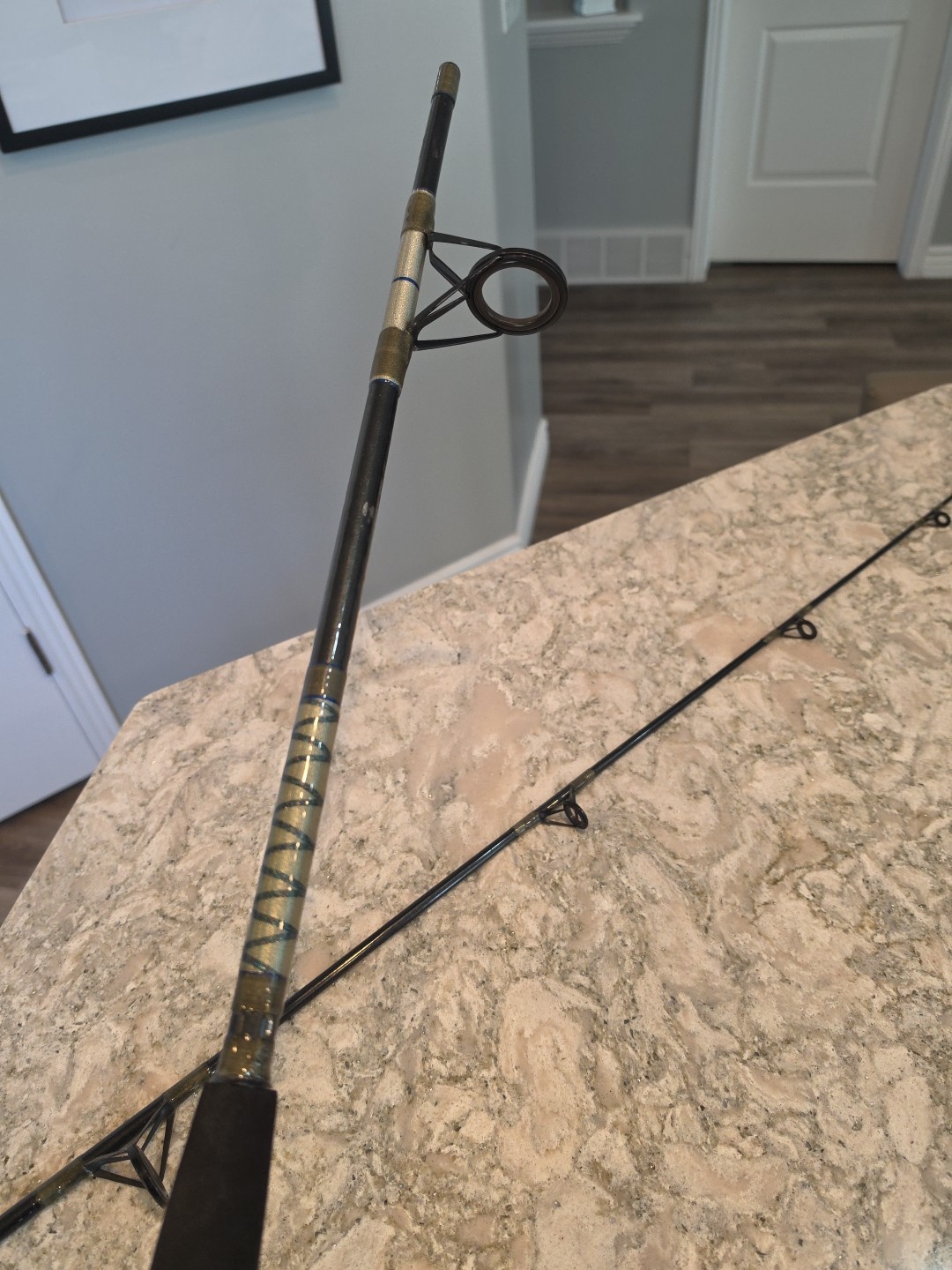 Quantum Trophy Big Water 7’0″ Spinning Rod QTS702MHB 2Pc 15-40lb W/ QT60 Reel